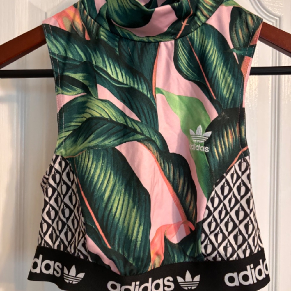 Adidas botanical training crop top
